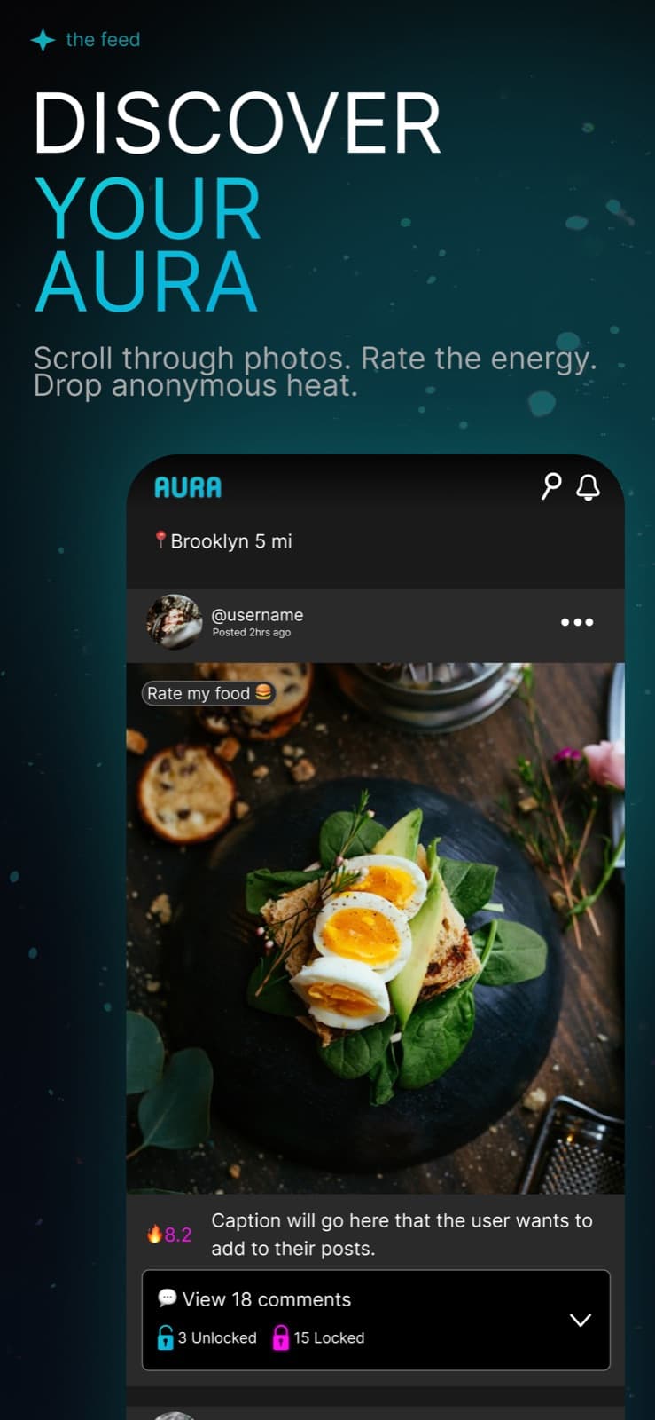 Aura: photo feed screen