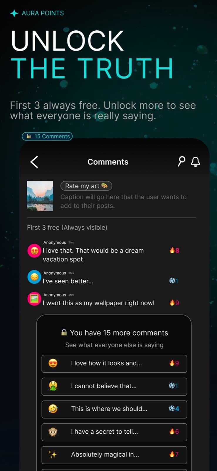 Aura: anonymous rating screen
