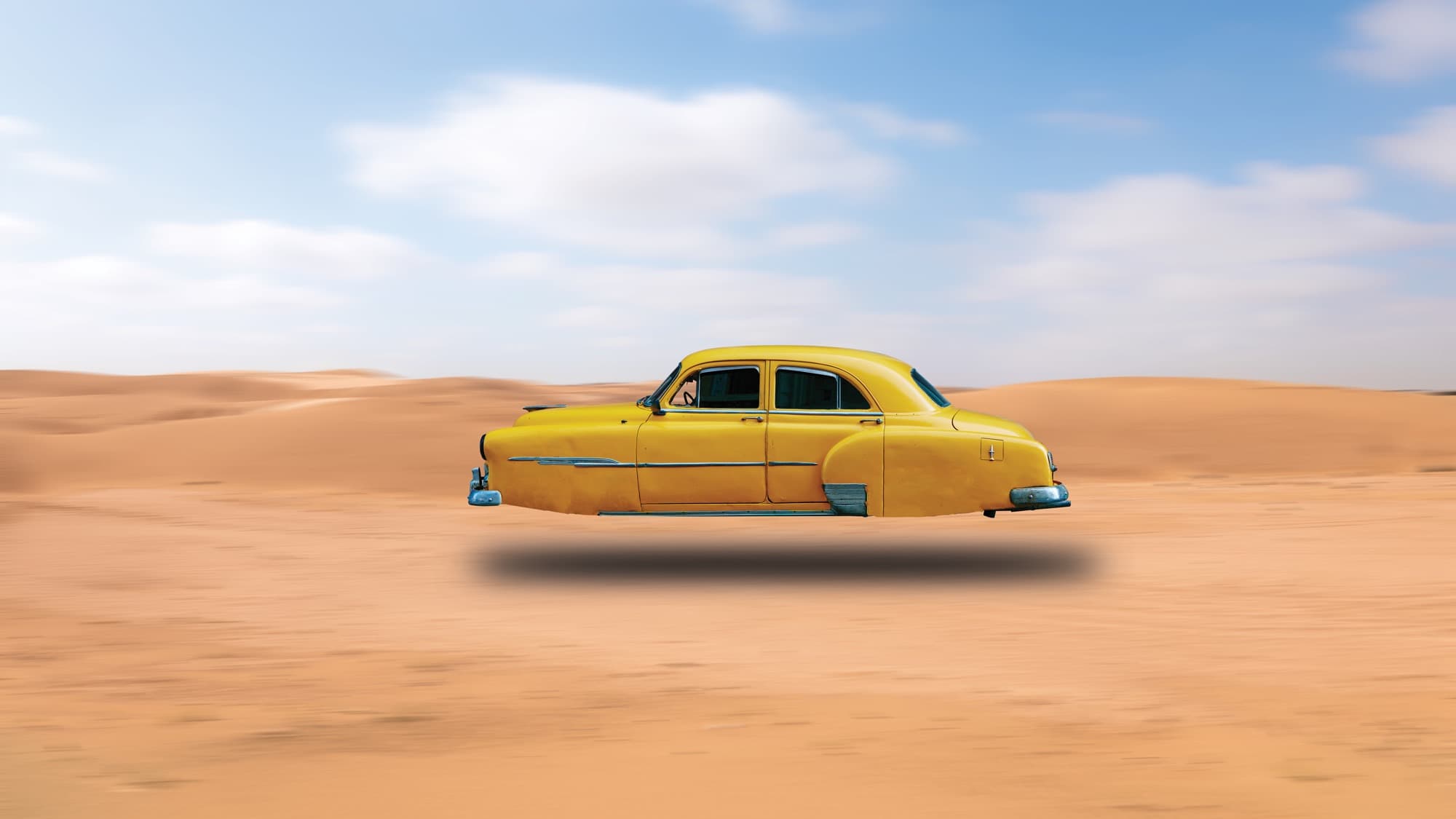 Graphic Art: floating car composite
