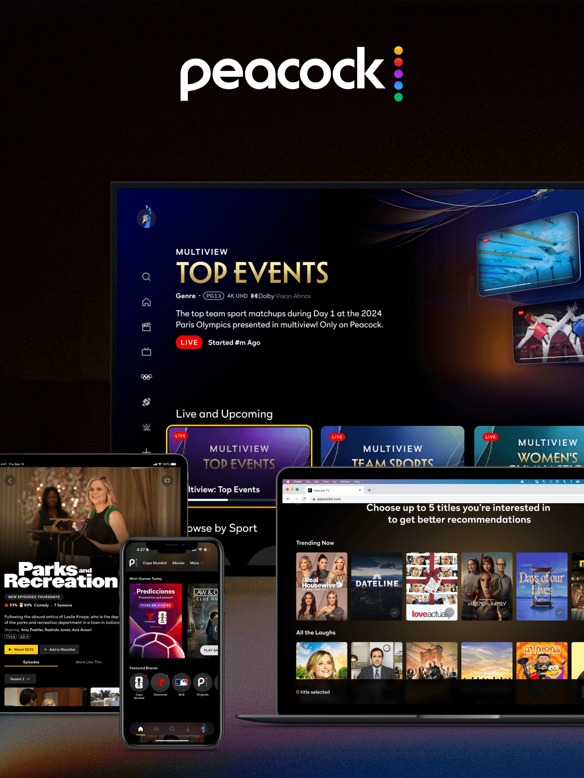 Peacock streaming app interface